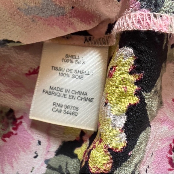 Rebecca Taylor Floral 100% Silk Short Sleeved Blouse - Size 4 - Picture 6 of 7